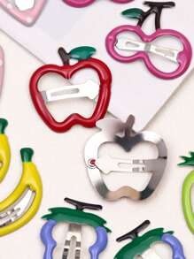 6对装青少年水果造型按扣发夹 - 彩色 - 查看 4