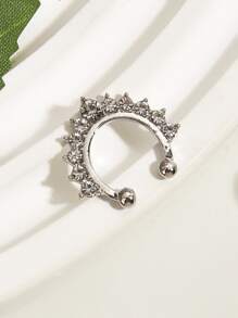 水鑽裝飾鼻環受歡迎穿孔身體鏈禮品適合女士和男士 - 銀色 - 查看 1