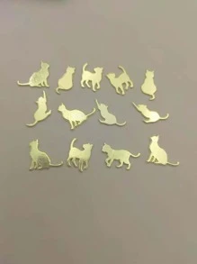 50 cái Mặt dây chuyền tự làm mèo hoạt hình ngẫu nhiên - Vàng - Xem 2