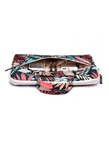 LISEN 1pc Leaf Pattern Laptop Bag & 1pc Storage Bag - Multicolor - View 6