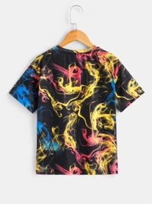 SHEIN Boys Reflective Graphic Print Tee - Black - View 3