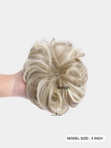 合成耐热发髻短卷发渐变金发 4 英寸便宜日常使用初学者友好型，可随时佩戴 - 彩色 - 查看 2