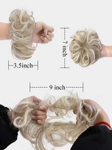 合成耐热发髻短卷发渐变金发 4 英寸便宜日常使用初学者友好型，可随时佩戴 - 彩色 - 查看 5