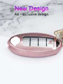 1 bộ Hộp & Móc chìa khóa ô tô, Vỏ chìa khóa Fob - Hồng - Xem 4