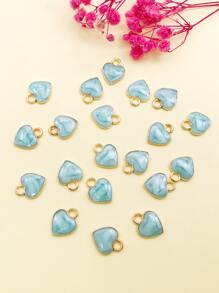 20 件合金心型 DIY 吊墜 - 彩色 - 查看 2