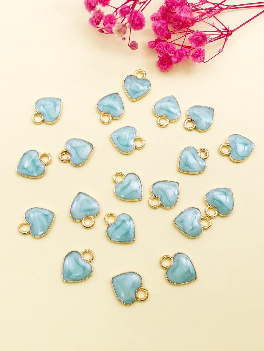 20 件合金心型 DIY 吊墜