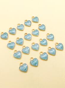 20 件合金心型 DIY 吊墜 - 彩色 - 查看 3