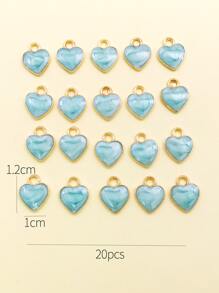 20 件合金心型 DIY 吊墜 - 彩色 - 查看 4