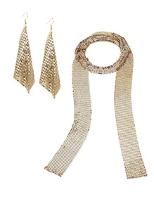 Collar con lentejuelas con pendientes largos
