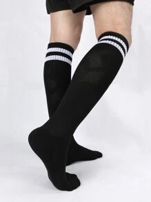 1pair Striped Sports Socks - Multicolor - View 2