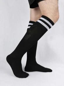 1pair Striped Sports Socks - Multicolor - View 3