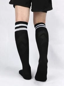 1pair Striped Sports Socks - Multicolor - View 4