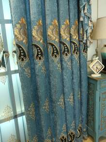 Rèm cửa thêu đơn tấm thêu Damask - Nhiều màu - Xem 3