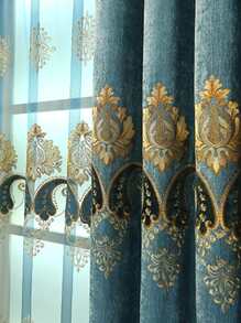 Rèm cửa thêu đơn tấm thêu Damask - Nhiều màu - Xem 4