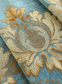 Rèm cửa thêu đơn tấm thêu Damask - Nhiều màu - Xem 5