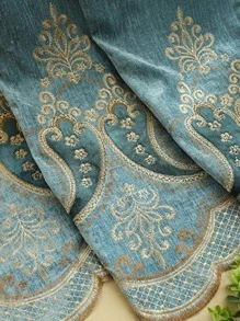 Rèm cửa thêu đơn tấm thêu Damask - Nhiều màu - Xem 8