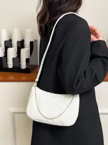 鏈條裝飾法棍包 - 白色 - 查看 1