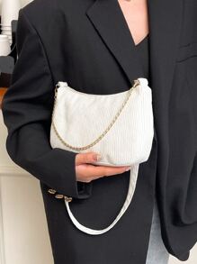 鏈條裝飾法棍包 - 白色 - 查看 2