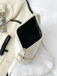 鏈條裝飾法棍包 - 白色 - 查看 4