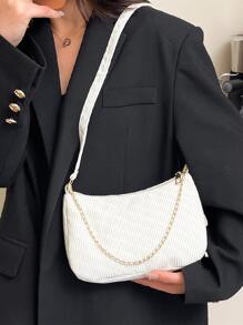 鏈條裝飾法棍包 - 白色 - 查看 5