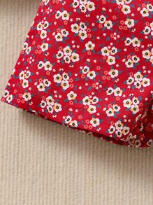 Toddler Girls Rabbit Print Bow Front Tee & Floral Print Shorts - Multicolor - View 5