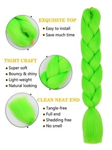 Trenza de pelo sintético largo - Verde - Ver 5