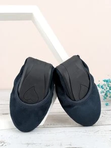 Minimalist Faux Suede Ballet Flats - Navy Blue - View 3