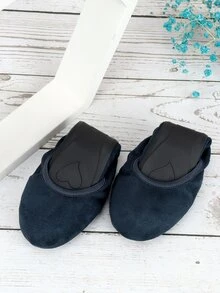Minimalist Faux Suede Ballet Flats - Navy Blue - View 4