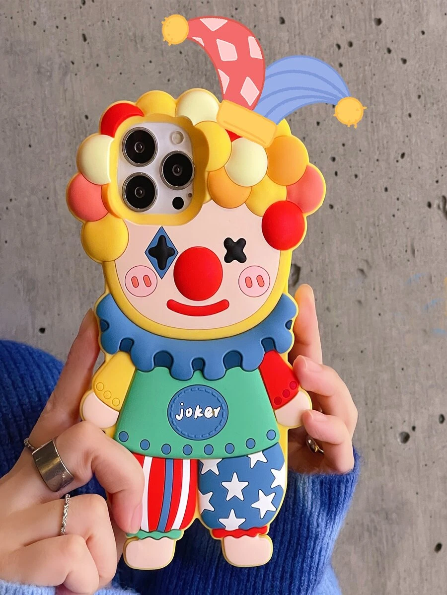 Funny 1pc Colorful Full Coverage Silicone Rubber Case For Clown/Pig Design