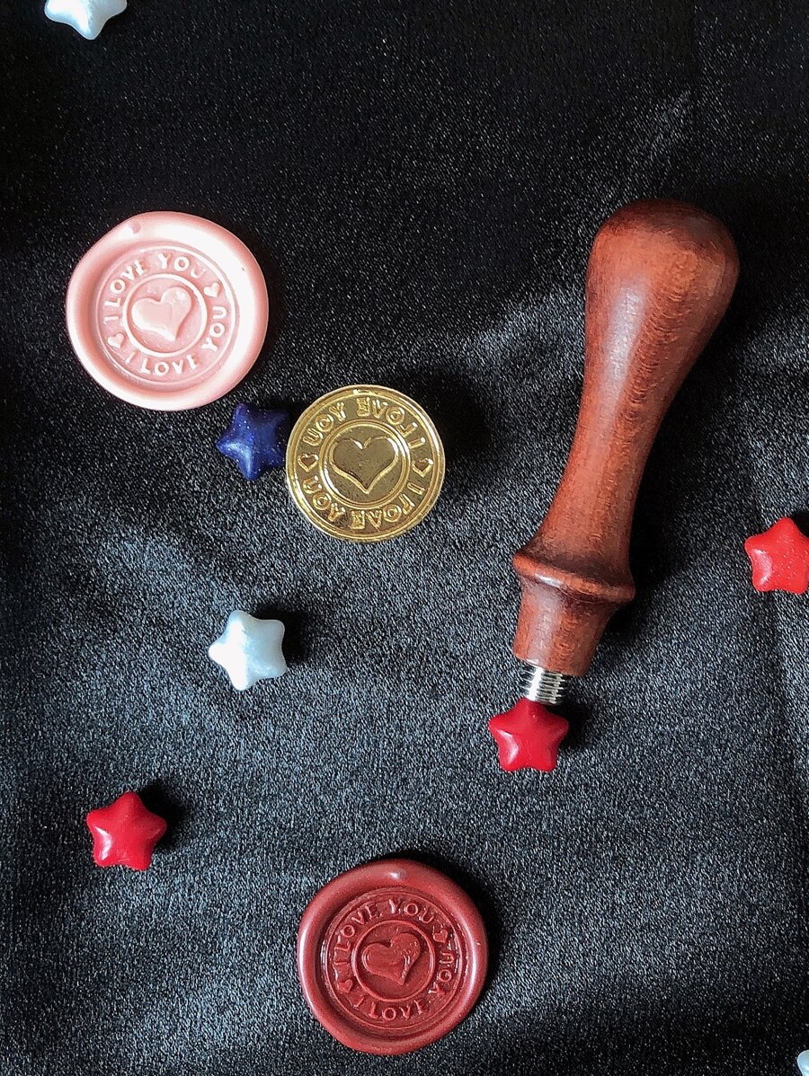 1pc Heart Design Wax Seal Head With Handle - Multicolor - View 1