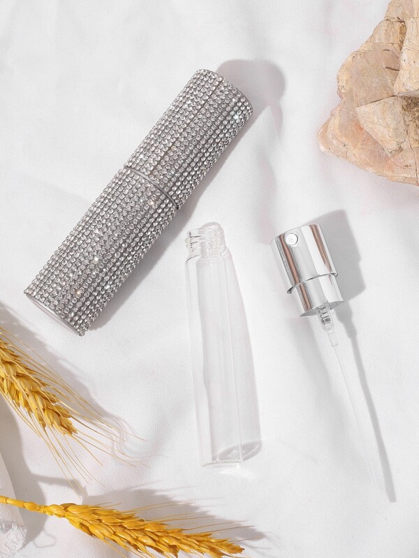 1Pc Perfume Atomizer Bottle Rhinestone Decor Perfume Spray Bottle Refillable Mini Travel Empty