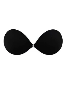 Women's Solid Color Silicone Adhesive Bra, Thickened Breast Petals, Push-Up Nipple Covers,Mango-Shaped Bra, Lingerie & Pasties,Bra,Sticky Bra,Lingerie,Strapless Bra,Push Up Bra,Lingerie For Women,Bra For Women,Backless Bra, Suitable For Formal Dresses, Dates, Wedding, Travel, Vacation, Holiday, Festival, Bride, Spring,Black - Black - View 4