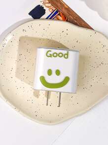 5入組微笑圖案數據線保護頭和充電頭套套裝 - 綠色 - 查看 4