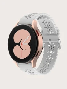 鏤空花卉圖案錶帶兼容三星手錶 - 白色 - 查看 1