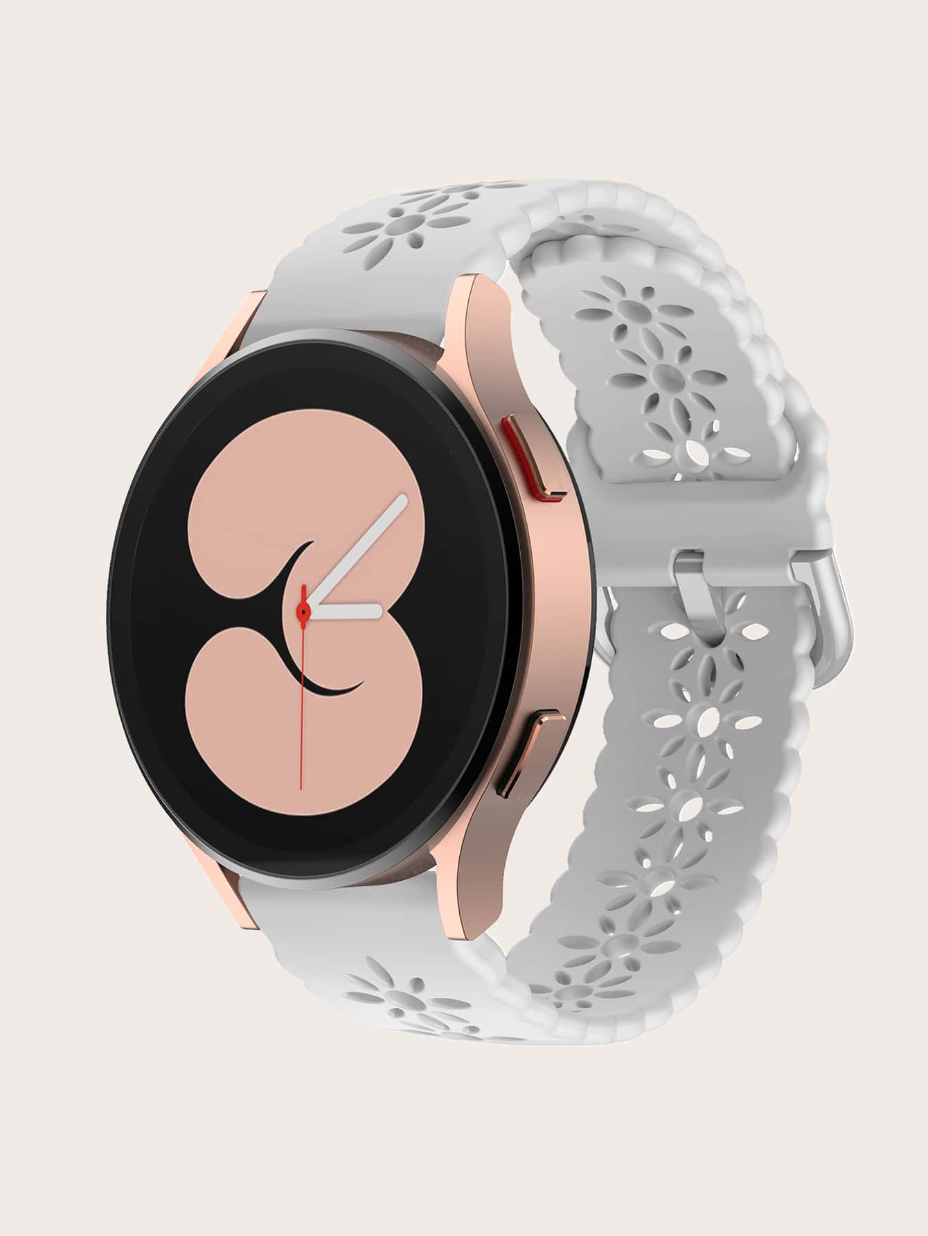 鏤空花卉圖案錶帶兼容三星手錶 - 白色 - 查看 1