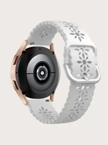 鏤空花卉圖案錶帶兼容三星手錶 - 白色 - 查看 2