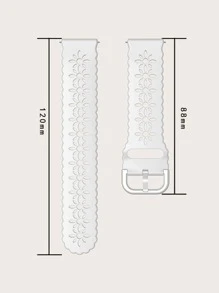 鏤空花卉圖案錶帶兼容三星手錶 - 白色 - 查看 5