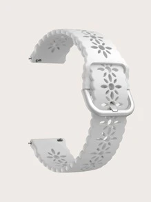 鏤空花卉圖案錶帶兼容三星手錶 - 白色 - 查看 6