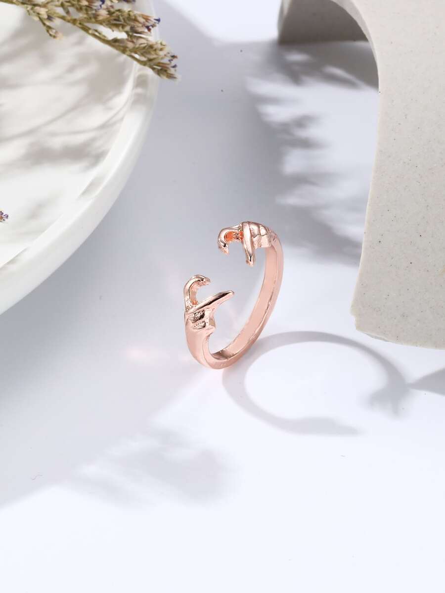 Nhẫn trang trí trái tim - Hoa hồng vàng - Xem 1