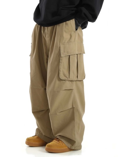 Manfinity EZcore Guys Flap Pocket Side Drawstring Waist Cargo Pants