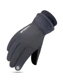 1pair Letter Graphic Sports Gloves - Grey - View 2