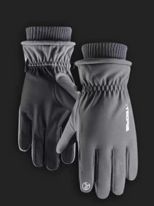 1pair Letter Graphic Sports Gloves - Grey - View 3