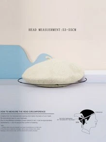 1 Mũ Beret Màu Trơn Unisex Phong Cách Y2k Thoáng Khí Nhẹ Cho Bé Trai Và Bé Gái, Thích Hợp Cho Trang Phục Thường Ngày Hàng Ngày - Màu be - Xem 3