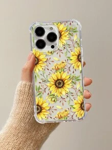 Sunflower Pattern Clear Phone Case - Multicolor - View 2