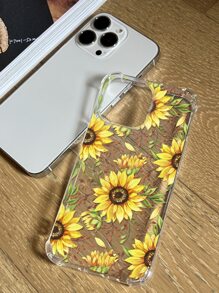 Sunflower Pattern Clear Phone Case - Multicolor - View 4