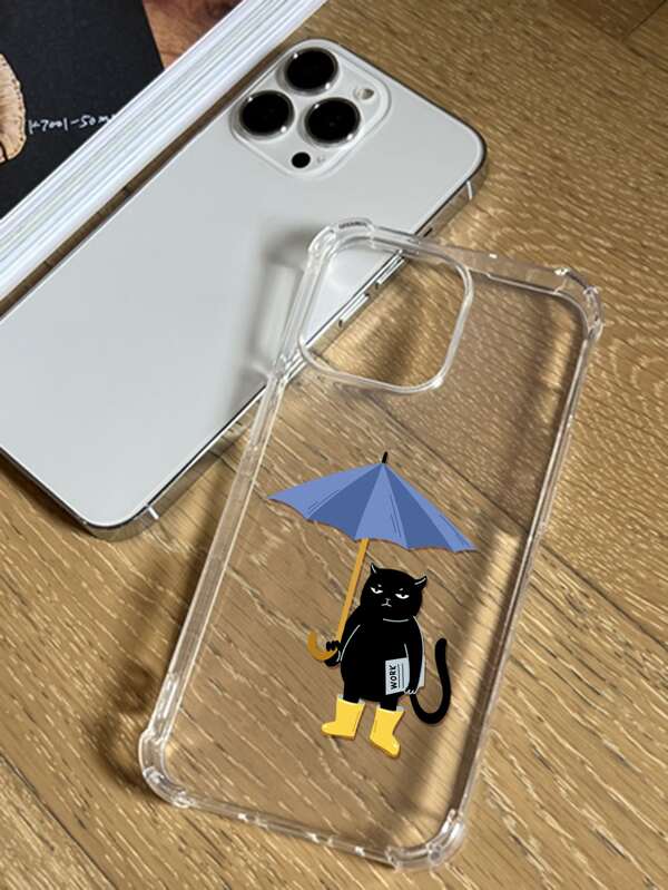 Cartoon Cat Clear Phone Case