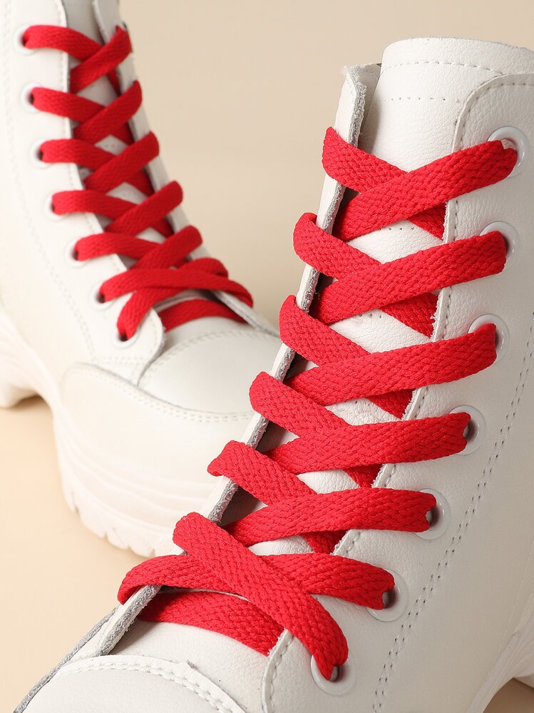 1 par Cordón de zapatos minimalista - Rojo - Añade 2