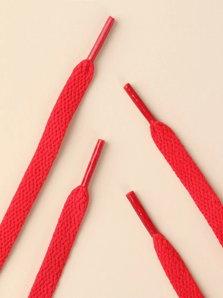 1 par Cordón de zapatos minimalista - Rojo - Añade 4