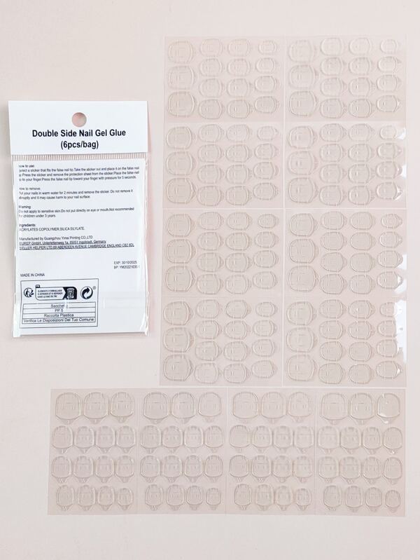 6sheets Transparent Double Side Glue Nail Sticker For Press On Nail Sticky Tabs,Waterproof Breathable False Nail Tips Jelly Adhesive Tabs Nail Glue Super Sticky Fake Nail Glue,Nail Supplies,Nail Tools,Nail Art Tools,Back To School,Nails,Nail Tools For Press On Nails,Manicure Pedicure Tools