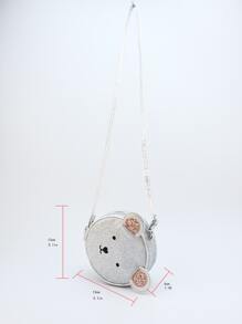 女孩金屬亮絲卡通熊設計異形包